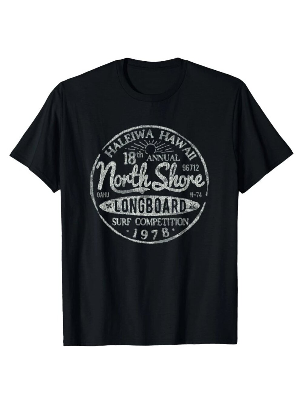 Hawaii North Shore Longboard Surf Vintage Graphic T-Shirt